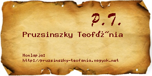 Pruzsinszky Teofánia névjegykártya